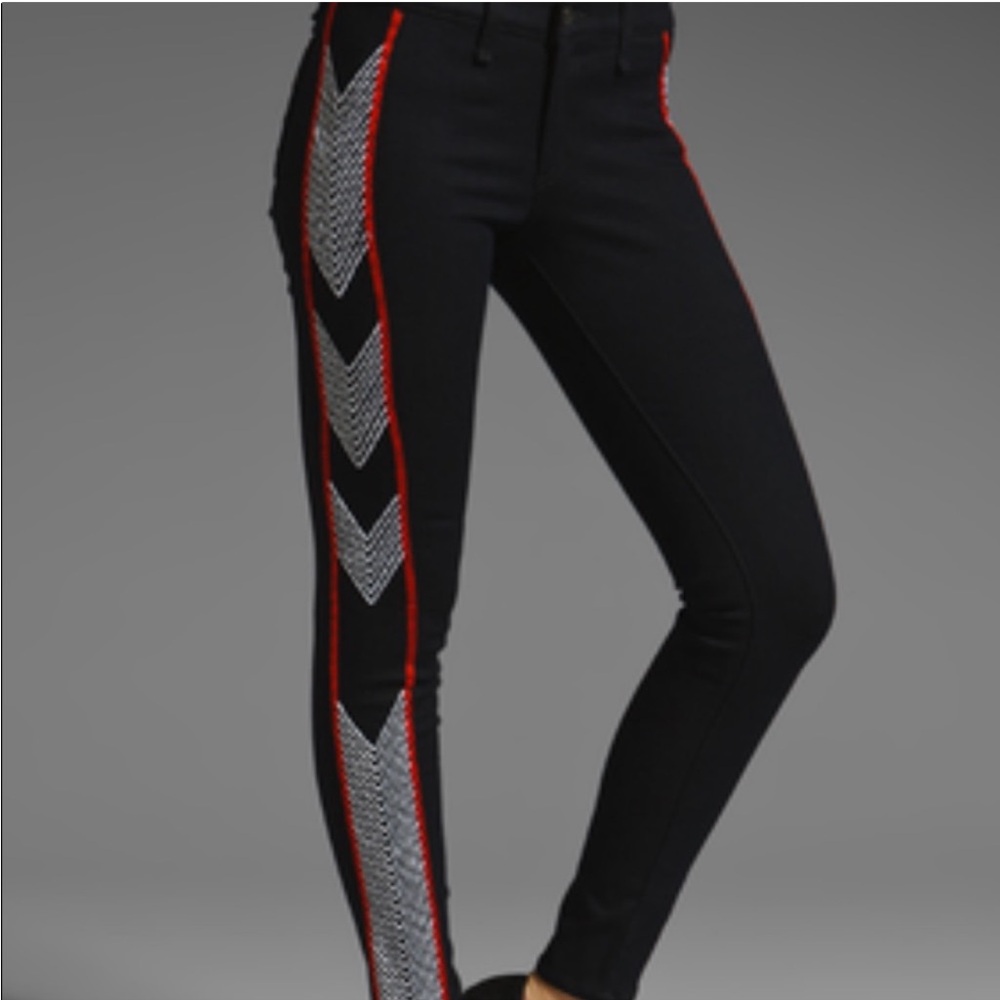 Rag and bone the Raja jean red and black